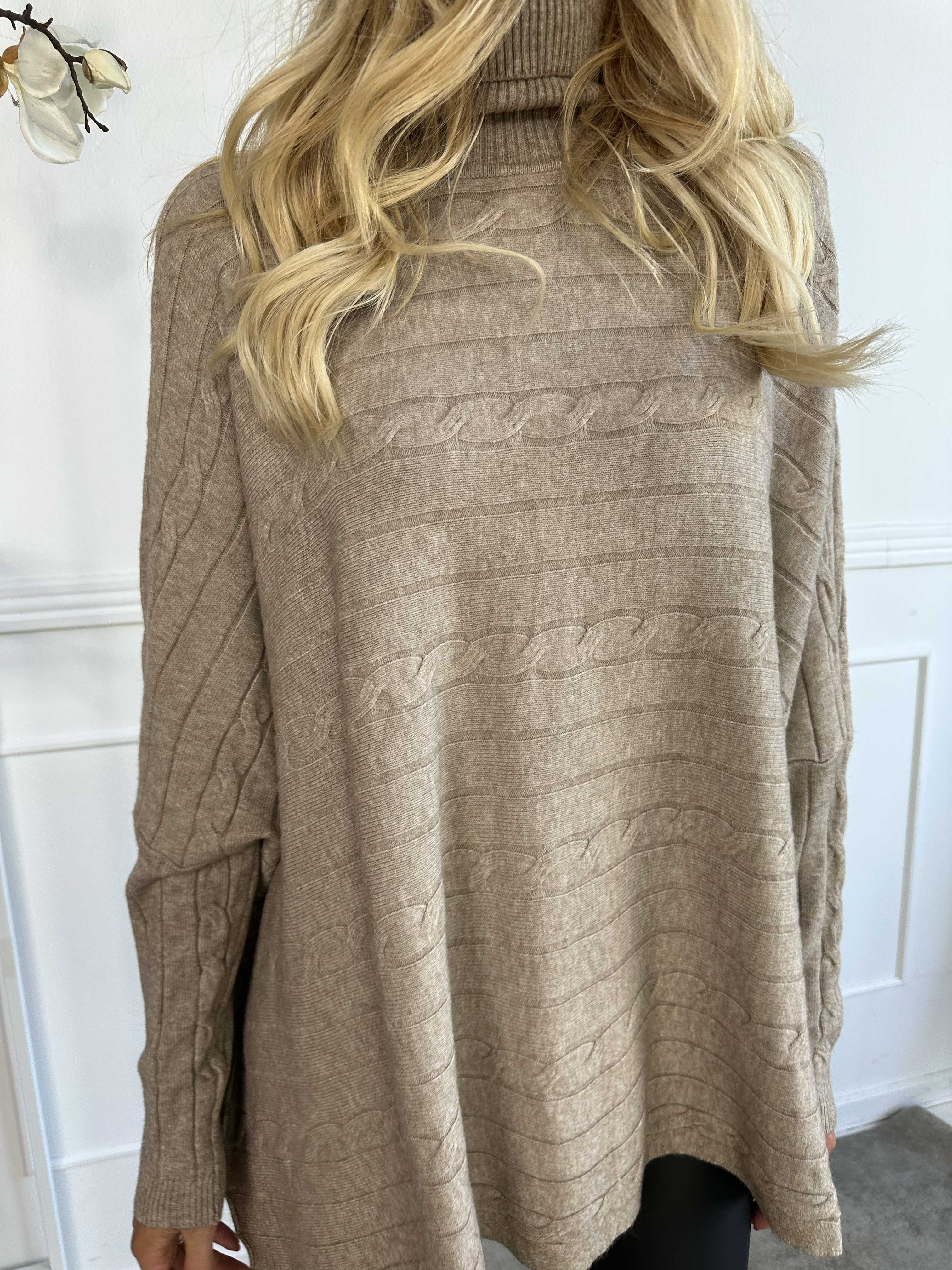 Diamond - Söt mjuk elastisk stickad tröja med polokrage